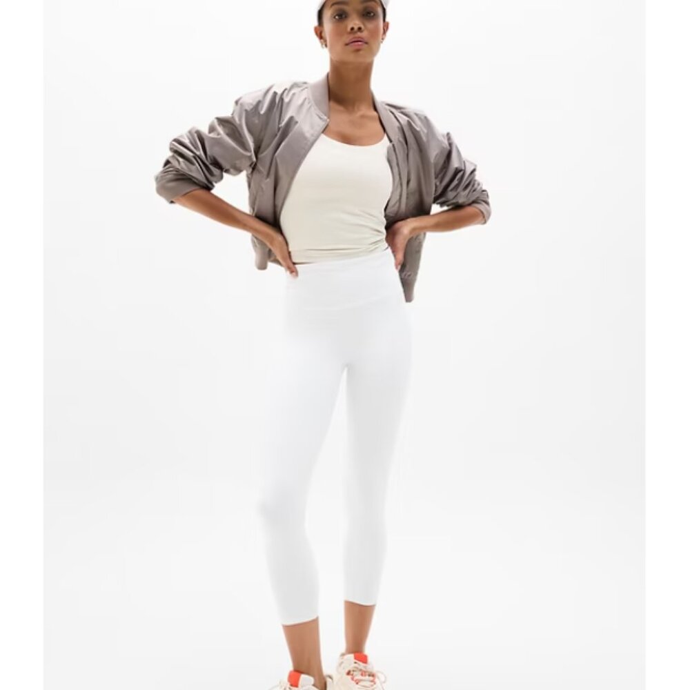 Athleta White High-Rise Cropped Leggings